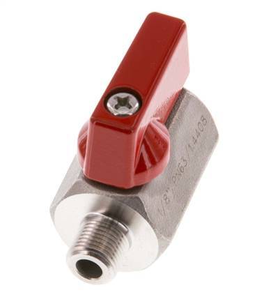 Male To Female G 1/8 inch 2-Way Stainless Steel Mini Ball Valve 63 Bar