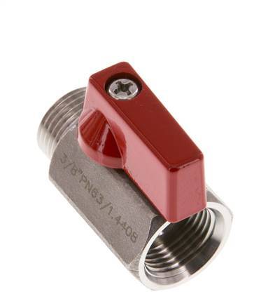 Male To Female G 3/8 inch 2-Way Stainless Steel Mini Ball Valve 63 Bar