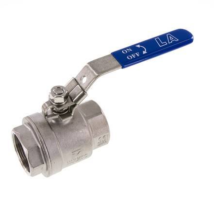 G1-1/2'' 2-Way Ball Valve Stainless Steel PTFE 63 bar - BL2SM