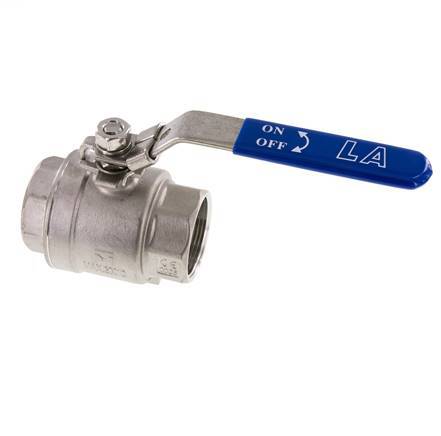 G1-1/2'' 2-Way Ball Valve Stainless Steel PTFE 63 bar - BL2SM