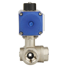 G1-1/4'' 3-Way L-port Brass Pneumatic Ball Valve Spring Open - BL3BA