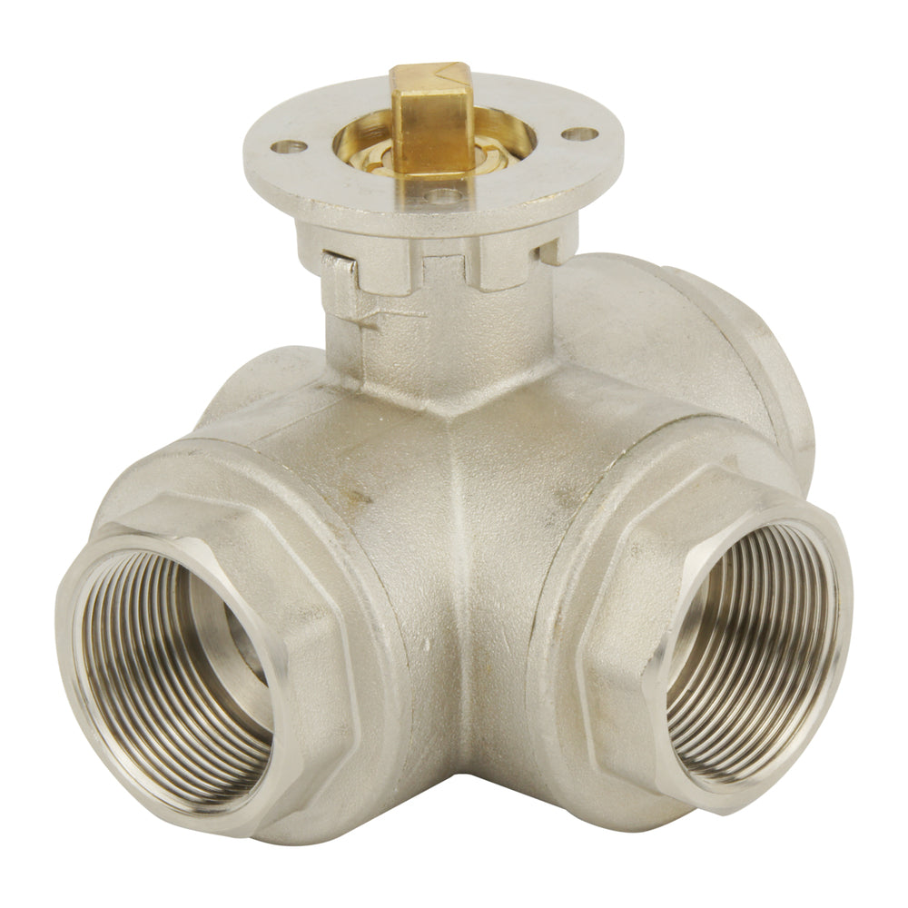G2'' 3-Way L-port Brass Pneumatic Ball Valve Spring Open - BL3BA