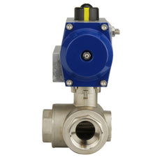 G1-1/2'' 3-Way T-port Brass Pneumatic Ball Valve Spring Open - BL3BA