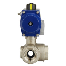 G1-1/2'' 3-Way T-port Brass Pneumatic Ball Valve Spring Open - BL3BA