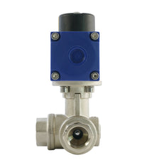 G3/4'' 3-Way T-port Brass Pneumatic Ball Valve Double Acting - BL3BA