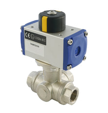 G3/8'' 3-Way T-port Brass Pneumatic Ball Valve Double Acting - BL3BA