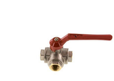 G1/2'' 3-way L-port Ball Valve Brass PTFE/NBR 50 bar - BL3BM