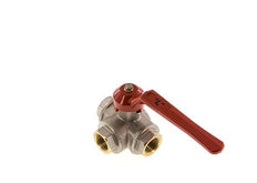 G1/2'' 3-way L-port Ball Valve Brass PTFE/NBR 50 bar - BL3BM