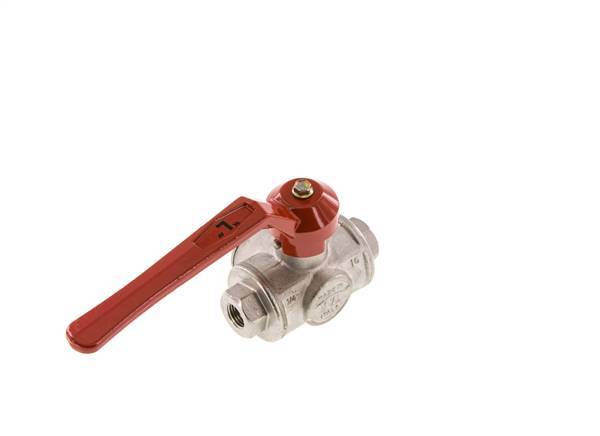 G1/4'' 3-way L-port Ball Valve Brass PTFE/NBR 55 bar - BL3BM