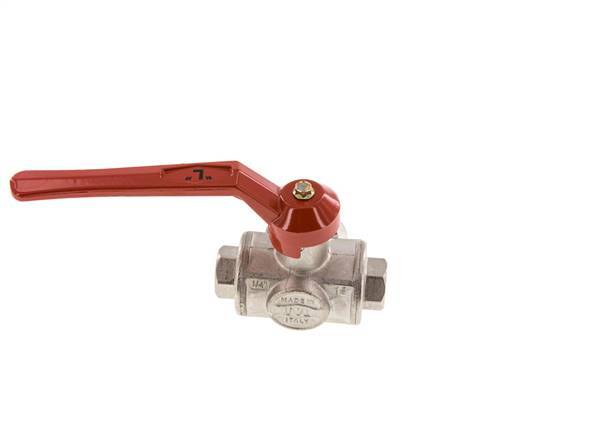 G1/4'' 3-way L-port Ball Valve Brass PTFE/NBR 55 bar - BL3BM