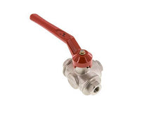 G1/4'' 3-way L-port Ball Valve Brass PTFE/NBR 55 bar - BL3BM