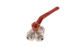 G1/4'' 3-way L-port Ball Valve Brass PTFE/NBR 55 bar - BL3BM