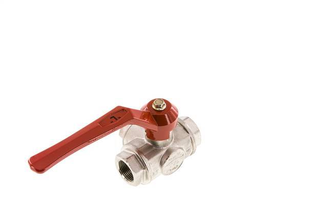 G3/4'' 3-way L-port Ball Valve Brass PTFE/NBR 50 bar - BL3BM