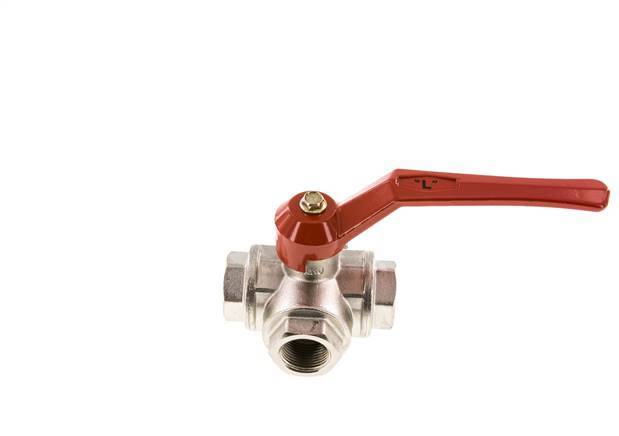 G3/4'' 3-way L-port Ball Valve Brass PTFE/NBR 50 bar - BL3BM