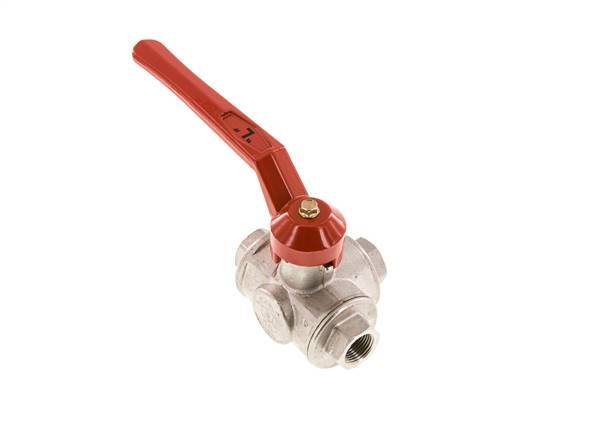 G3/8'' 3-way L-port Ball Valve Brass PTFE/NBR 55 bar - BL3BM