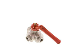 G3/8'' 3-way L-port Ball Valve Brass PTFE/NBR 55 bar - BL3BM