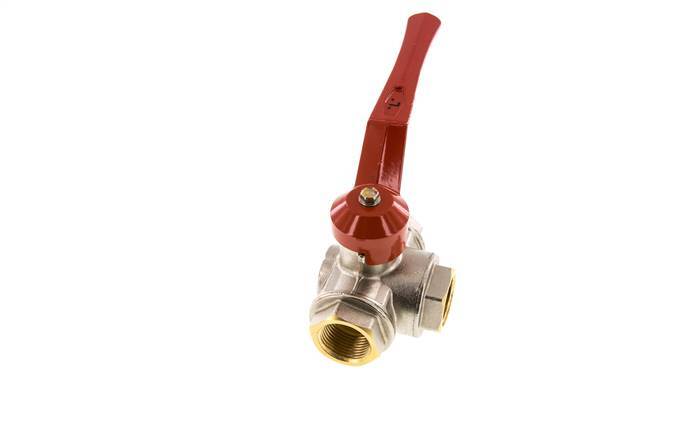 G1'' 3-way L-port Ball Valve Brass PTFE/NBR 45 bar - BL3BM