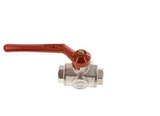 G1/2'' 3-way T-port Ball Valve Brass PTFE/NBR 50 bar - BL3BM