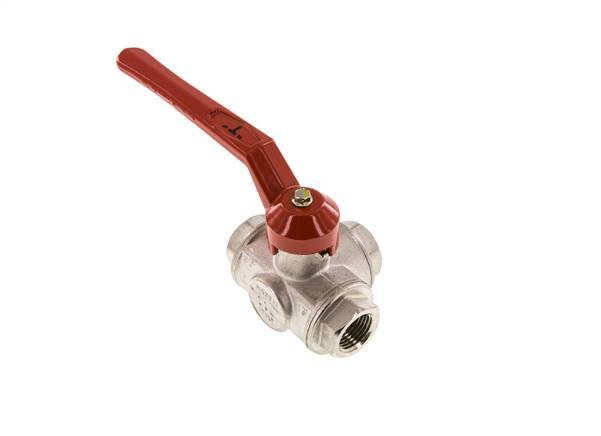 G1/2'' 3-way T-port Ball Valve Brass PTFE/NBR 50 bar - BL3BM