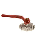 G1/4'' 3-way T-port Ball Valve Brass PTFE/NBR 55 bar - BL3BM