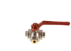 G1/4'' 3-way T-port Ball Valve Brass PTFE/NBR 55 bar - BL3BM
