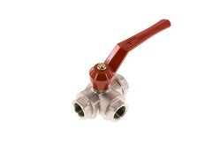 G3/4'' 3-way T-port Ball Valve Brass PTFE/NBR 50 bar - BL3BM