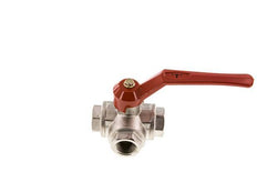 G3/4'' 3-way T-port Ball Valve Brass PTFE/NBR 50 bar - BL3BM
