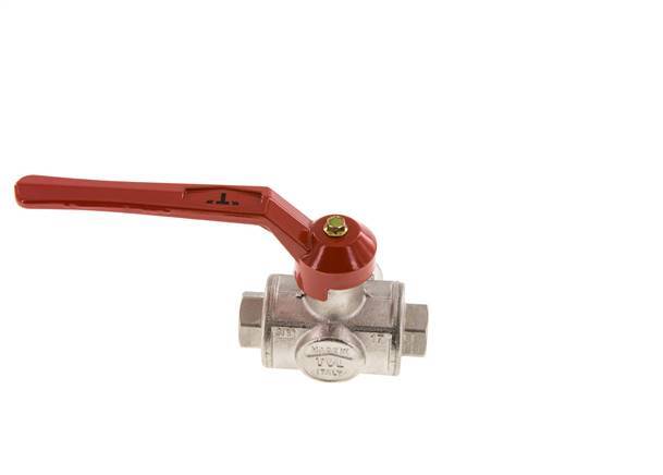 G3/8'' 3-way T-port Ball Valve Brass PTFE/NBR 55 bar - BL3BM