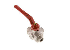 G3/8'' 3-way T-port Ball Valve Brass PTFE/NBR 55 bar - BL3BM