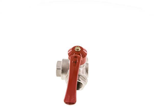 G1'' 3-way T-port Ball Valve Brass PTFE/NBR 45 bar - BL3BM