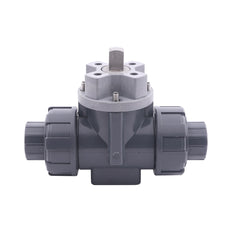 G1'' válvula de bola PVC de 3 vías taladro en T ISO-Top F03 10 bar PTFE/EPDM