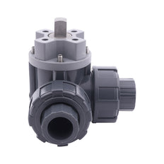 G 1 inch T-bore 3-Way PVC Ball Valve ISO-Top 10 bar PTFE/EPDM