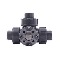 G3/4'' válvula de bola PVC de 3 vías taladro en T ISO-Top F03 10 bar PTFE/EPDM