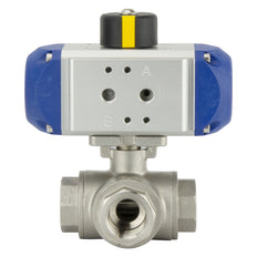 G1/2'' 3-Way T-port Stainless Steel Pneumatic Ball Valve Double Acting - BL3SA