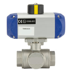 G1/2'' 3-Way T-port Stainless Steel Pneumatic Ball Valve Double Acting - BL3SA