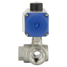 G1'' 3-Way L-port Stainless Steel Pneumatic Ball Valve Double Acting - BL3SA