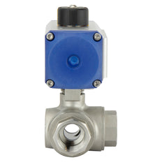 G1-1/4'' 3-Way L-port Stainless Steel Pneumatic Ball Valve Spring Open - BL3SA