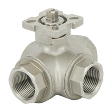 G1-1/2'' 3-Way L-port Stainless Steel Pneumatic Ball Valve Double Acting - BL3SA