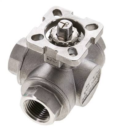 G1/2'' L-port 3-Way Stainless Steel Ball Valve ISO-Top 63bar - BL3SA