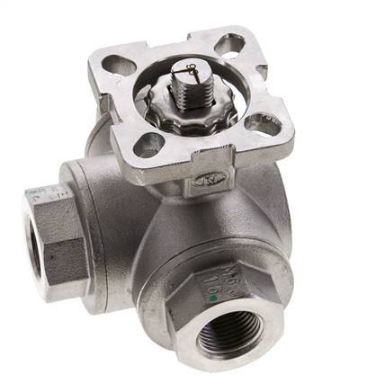 G3/8'' L-port 3-Way Stainless Steel Ball Valve ISO-Top 63bar - BL3SA