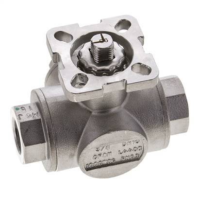 G3/8'' L-port 3-Way Stainless Steel Ball Valve ISO-Top 63bar - BL3SA