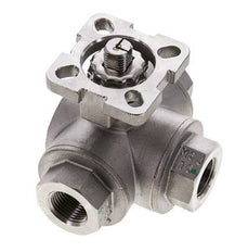 G3/8'' L-port 3-Way Stainless Steel Ball Valve ISO-Top 63bar - BL3SA