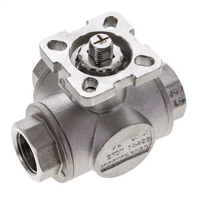 G1/2'' T-port 3-Way Stainless Steel Ball Valve ISO-Top 63bar - BL3SA