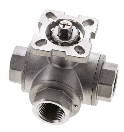 G1/2'' T-port 3-Way Stainless Steel Ball Valve ISO-Top 63bar - BL3SA
