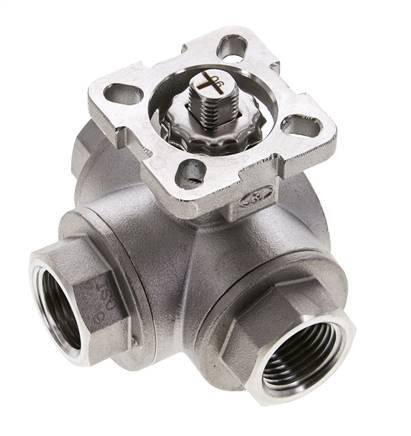 G1/2'' T-port 3-Way Stainless Steel Ball Valve ISO-Top 63bar - BL3SA