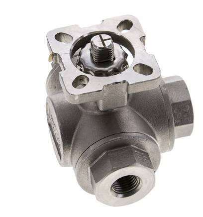 G1/4'' T-port 3-Way Stainless Steel Ball Valve ISO-Top 63bar - BL3SA