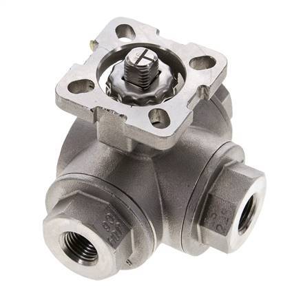 G1/4'' T-port 3-Way Stainless Steel Ball Valve ISO-Top 63bar - BL3SA