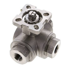 G1/4'' T-port 3-Way Stainless Steel Ball Valve ISO-Top 63bar - BL3SA