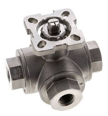 G1/4'' T-port 3-Way Stainless Steel Ball Valve ISO-Top 63bar - BL3SA