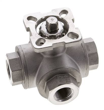 G3/8'' T-port 3-Way Stainless Steel Ball Valve ISO-Top 63bar - BL3SA